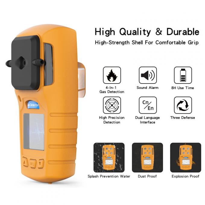 Personal multi gas detector with Audible, Visual, Vibration